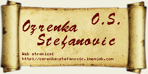 Ozrenka Stefanović vizit kartica